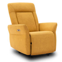 Fauteuil de massage Serenity jaune ocre – fauteuil compact design avec massage du dos et des lombaires