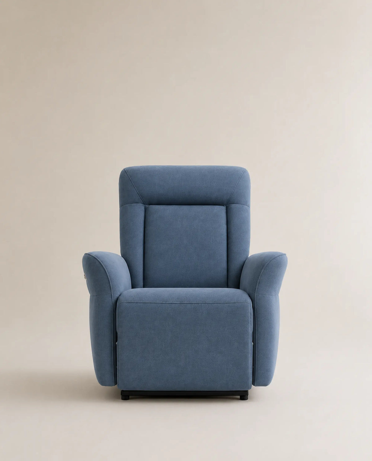 Fauteuil releveur électrique Serenity de Supra France, tissu bleu, vue de face